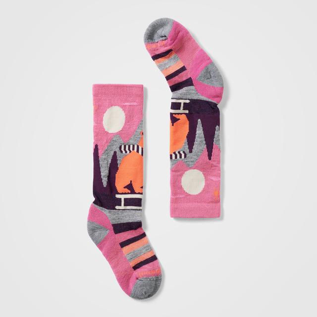 Smartwool Kids Ski Light Cushion Sleigh Bear OTC Socks Garden Pink