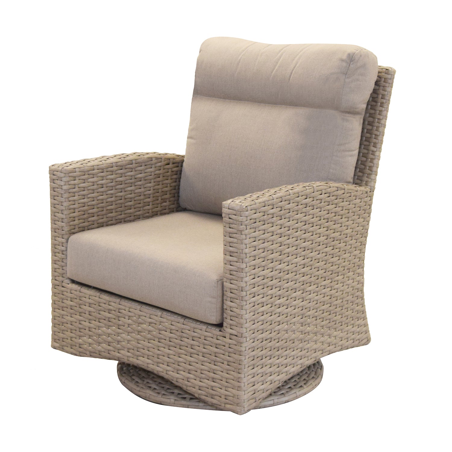 North Cape Grand Stafford Wicker Sectional Seating Parchment / Swivel Glider