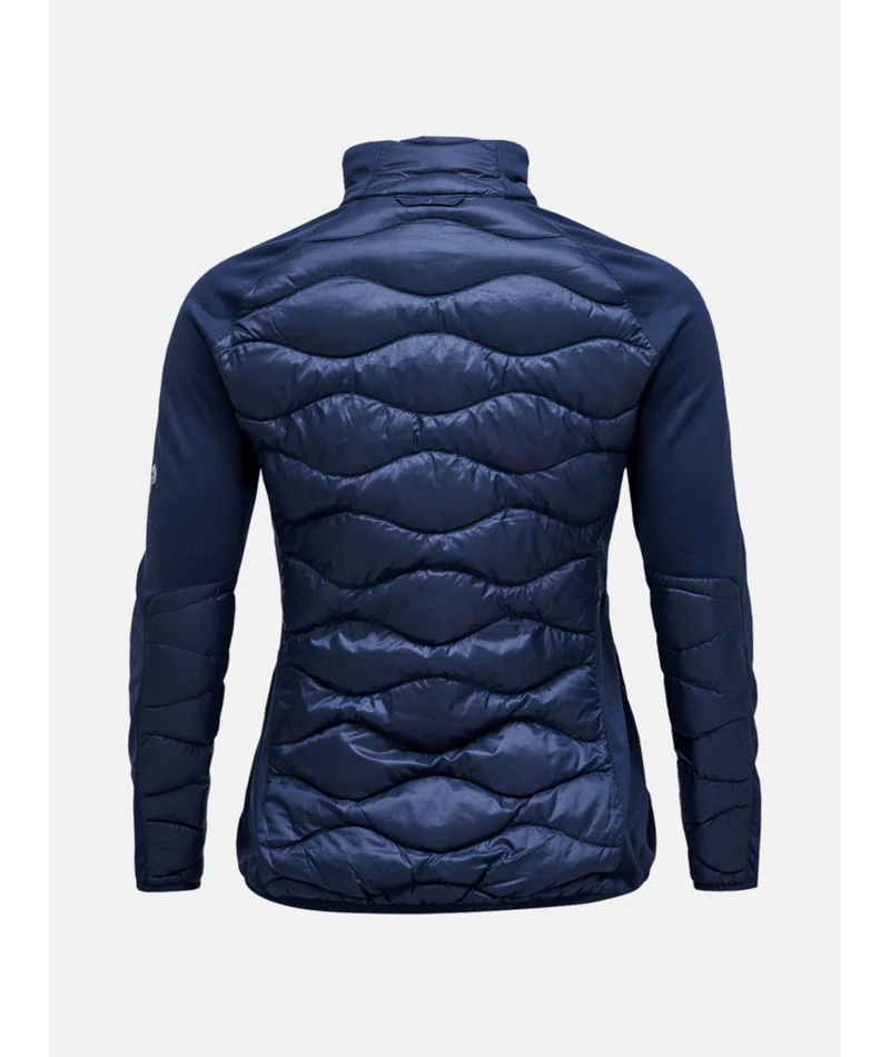 Peak Performance Helium Hybrid Down Jacket Women in Blue Shadow, back view