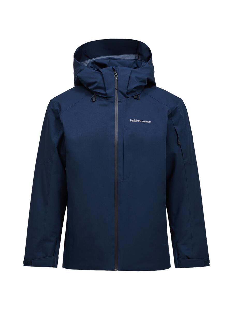 Peak Performance Maroon HIPE 2L men's insulated ski jacket in Blue Shadow, front view