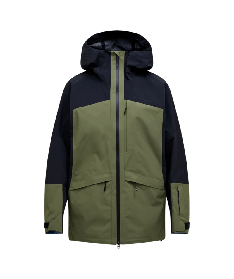 Peak Performance Vertec HIPE 3L Shell Jacket Men in Pine Needle/Black, front view