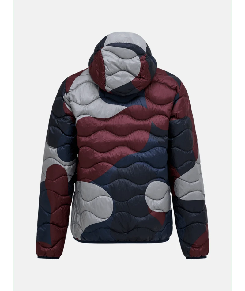 Peak Performance Helium Aop Down Hood Jacket Men in 333 Snowbank, back view