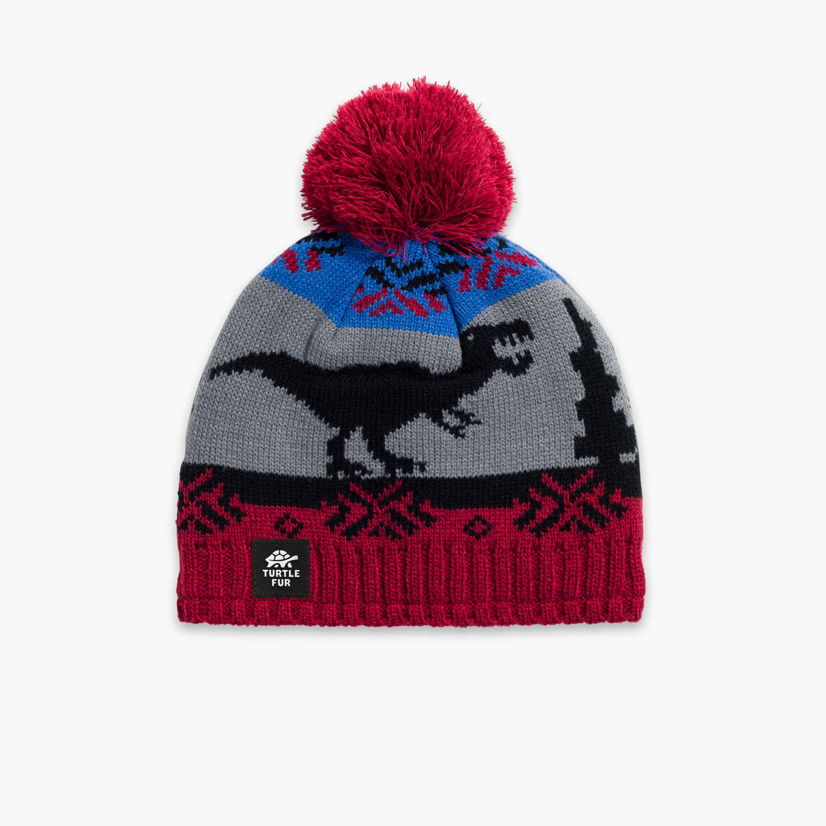 Turtle Fur Kids Nordic Dino Hat Red