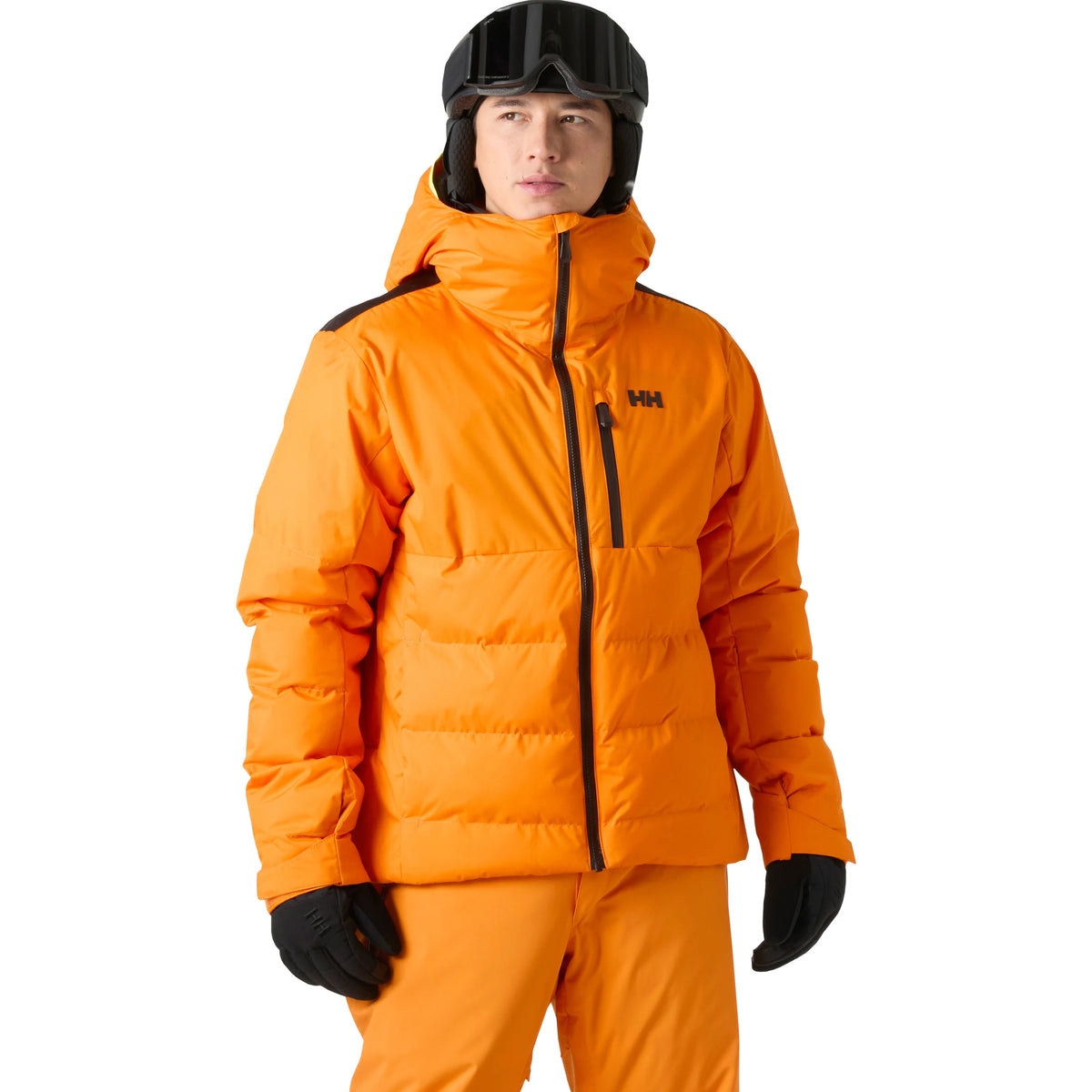 Helly Hansen Kvitfjell Race Puffy Jacket in Ignite Orange, on-body front