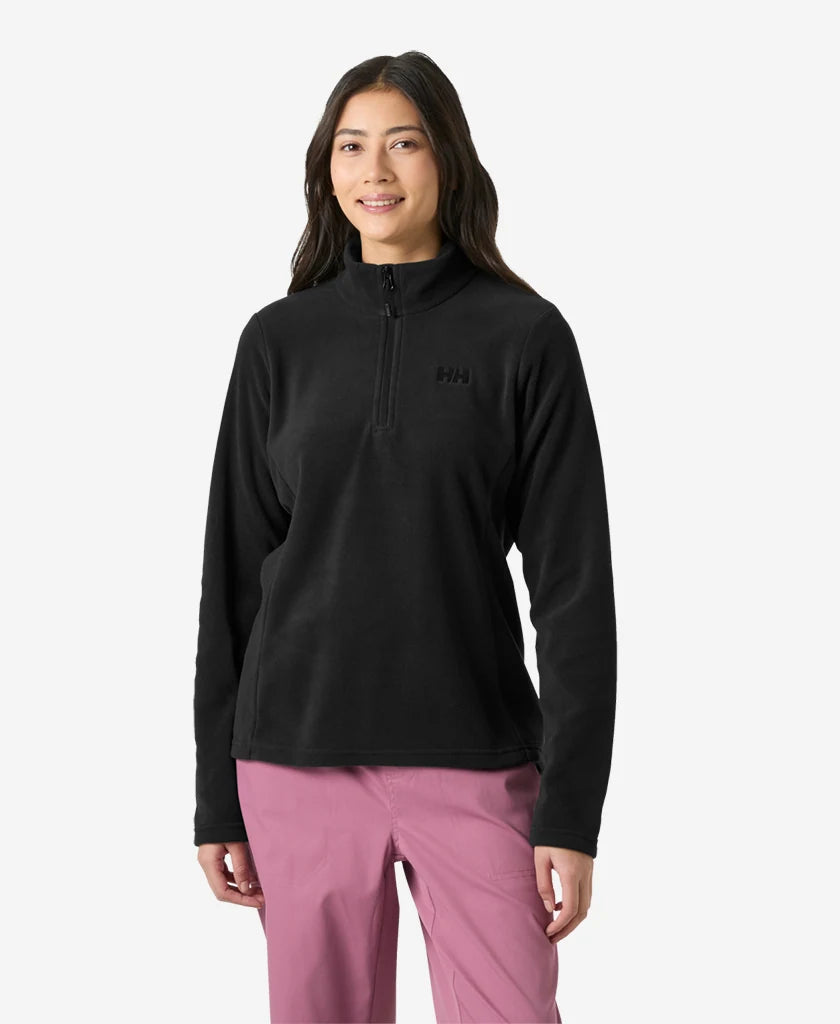 Helly Hansen Womens Daybreaker 1/2 Zip Fleece in Black, on-body front