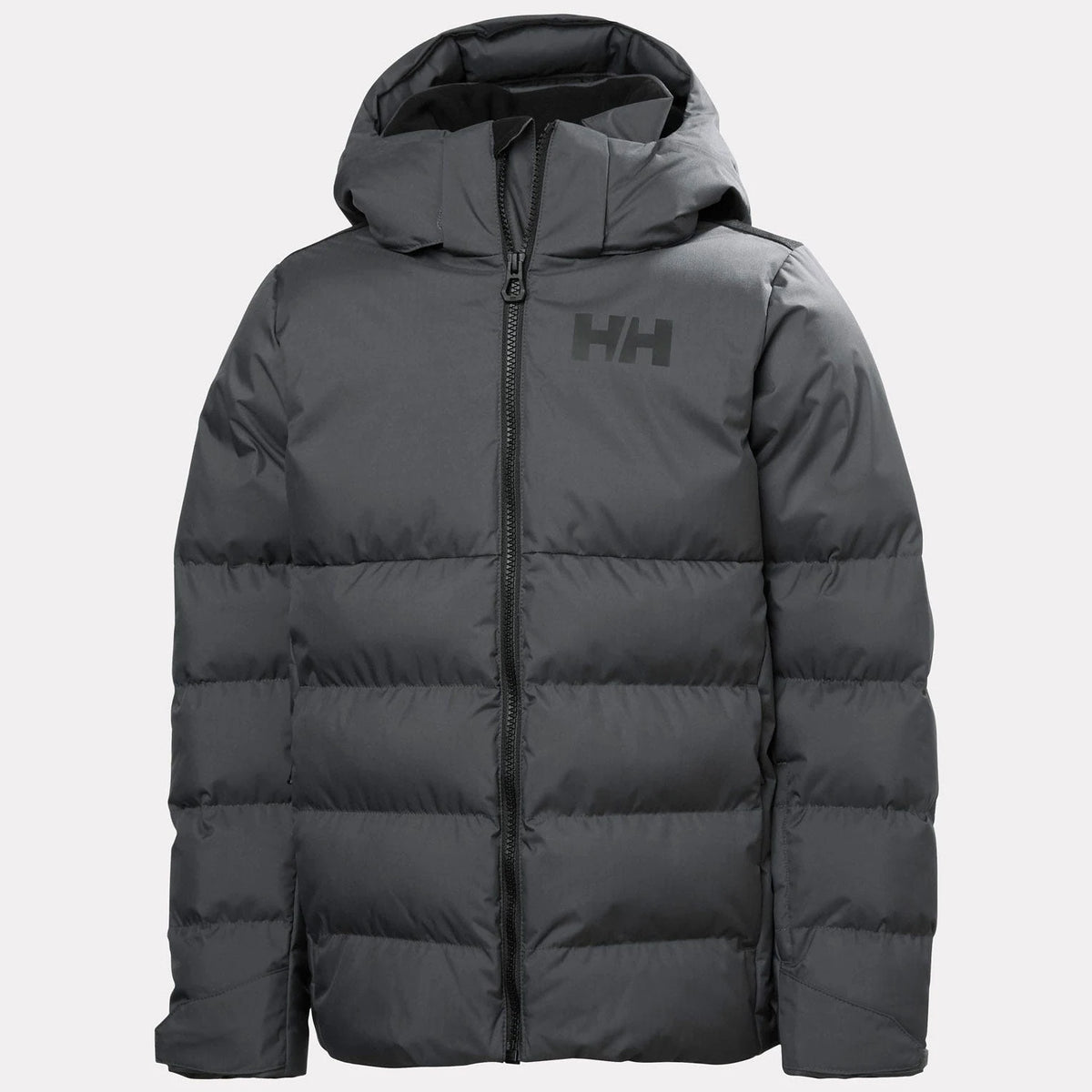 Helly Hansen Junior Kvitfjell Race Puffy Jacket in Thunder Grey, front