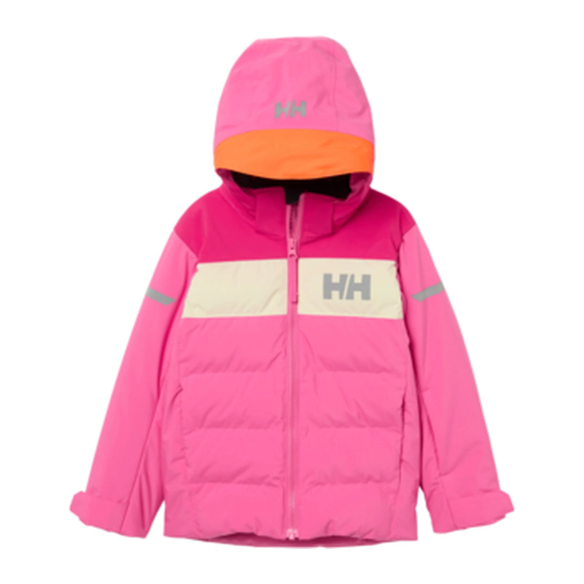 Helly Hansen Kids Vertical Insulated Jacket in Hot Pink, front