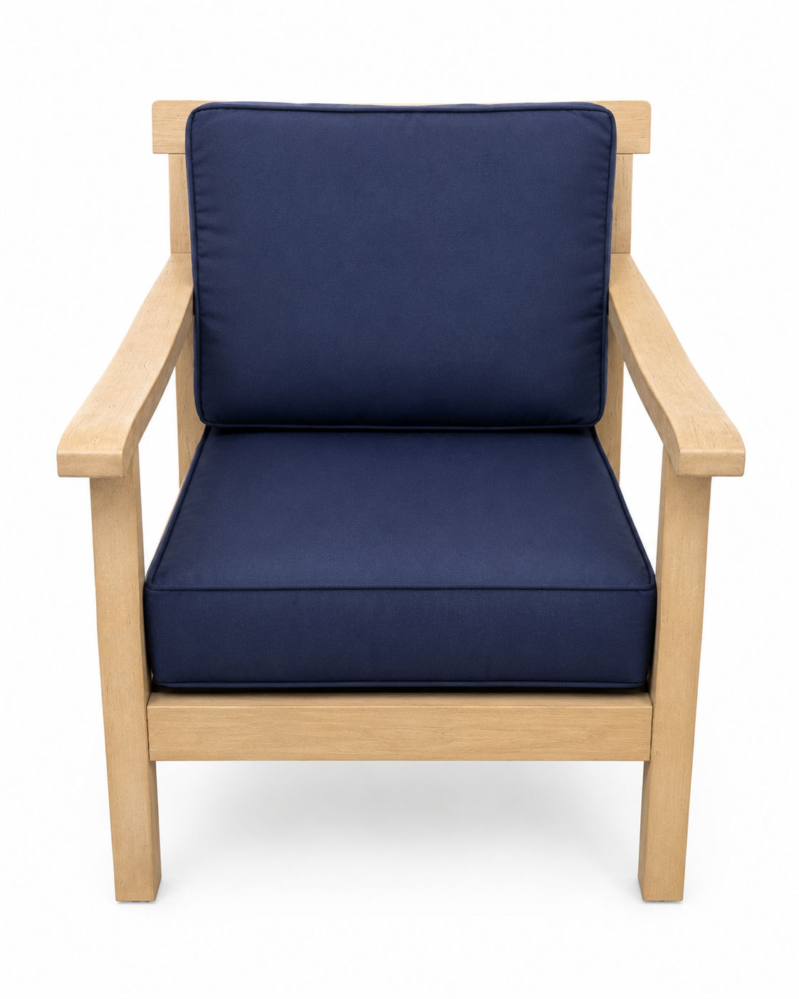 Poly Teak - Santa Monica Seating Group w/ Navy Sunbrella Cushions Club Chair