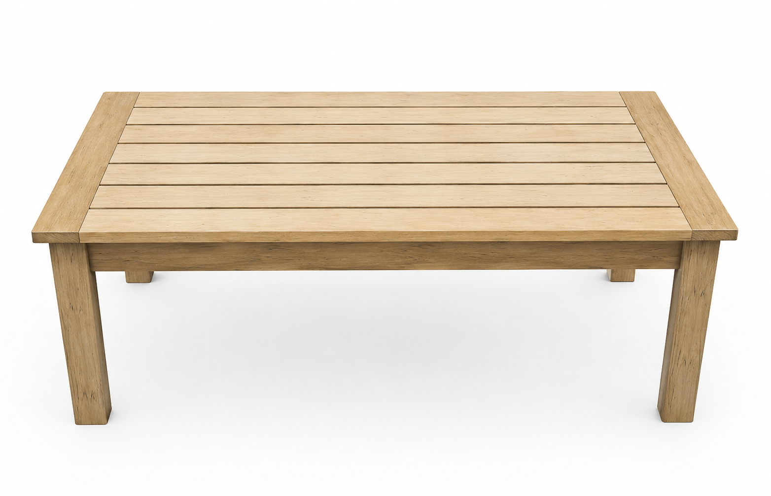Poly Teak - Santa Monica Seating Group w/ Navy Sunbrella Cushions Coffee Table