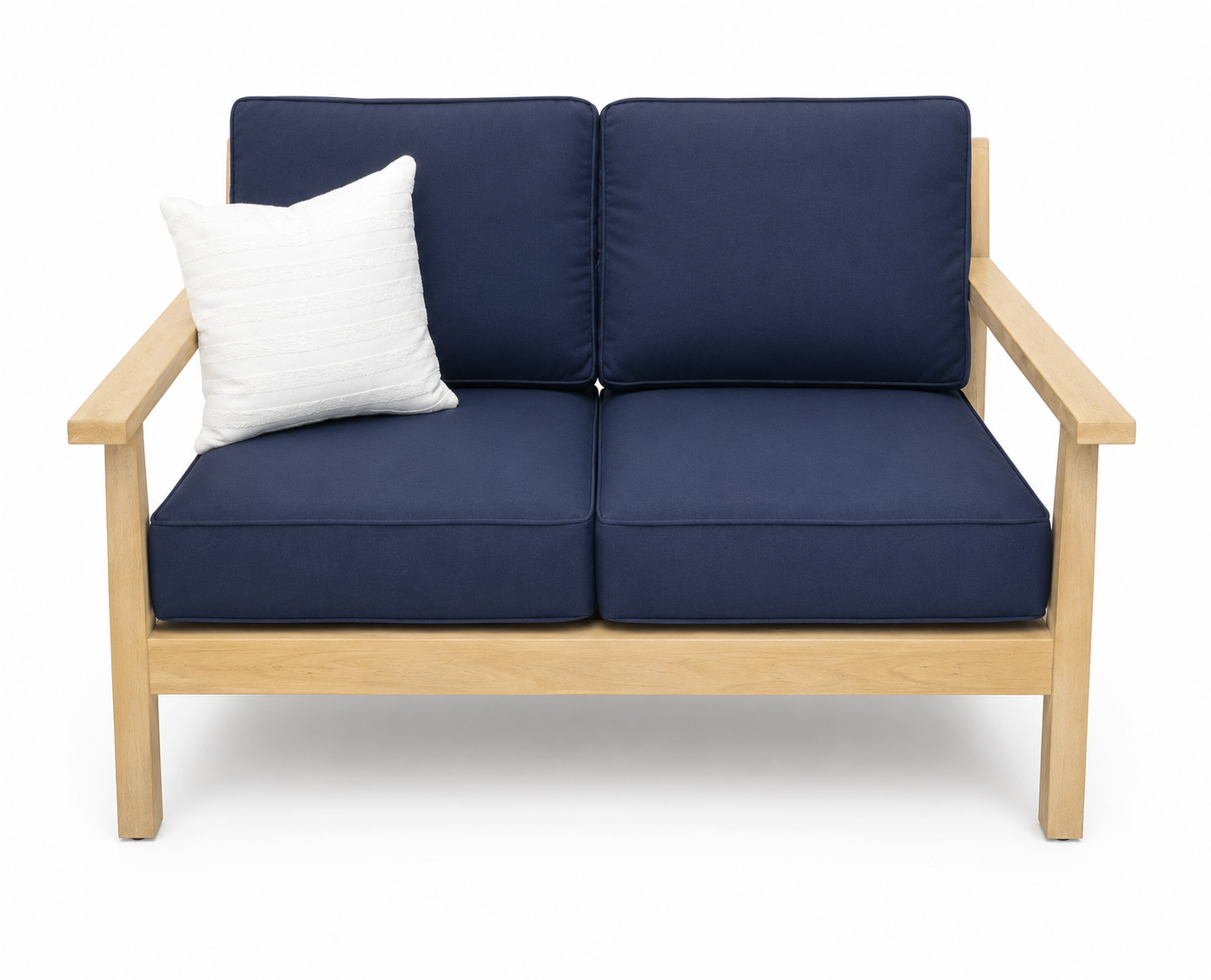 Poly Teak - Santa Monica Seating Group w/ Navy Sunbrella Cushions Loveseat
