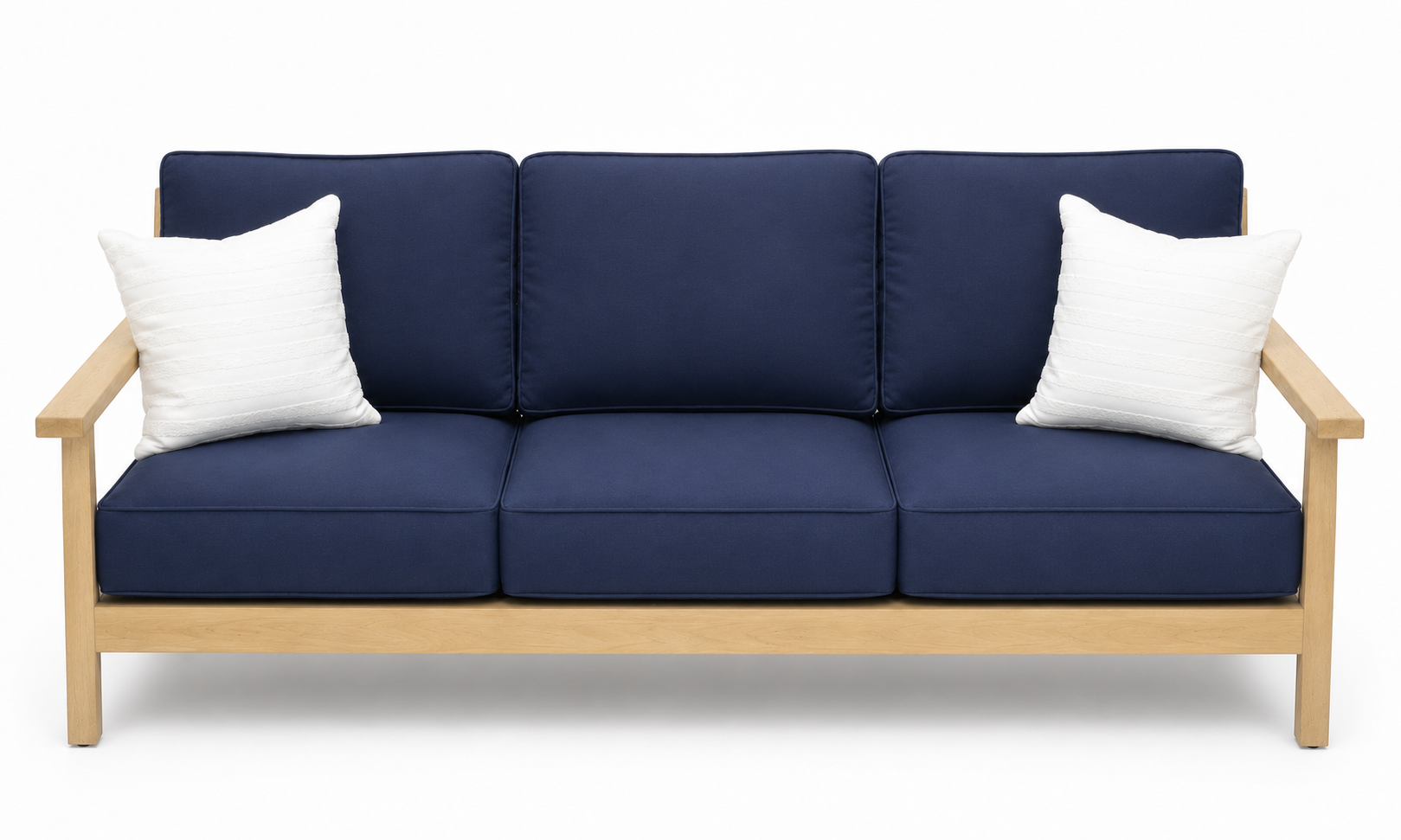Poly Teak - Santa Monica Seating Group w/ Navy Sunbrella Cushions Sofa