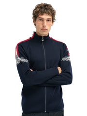 Dale of Norway Spirit Mens Sweater Jacket Navy / Off White / Raspberry