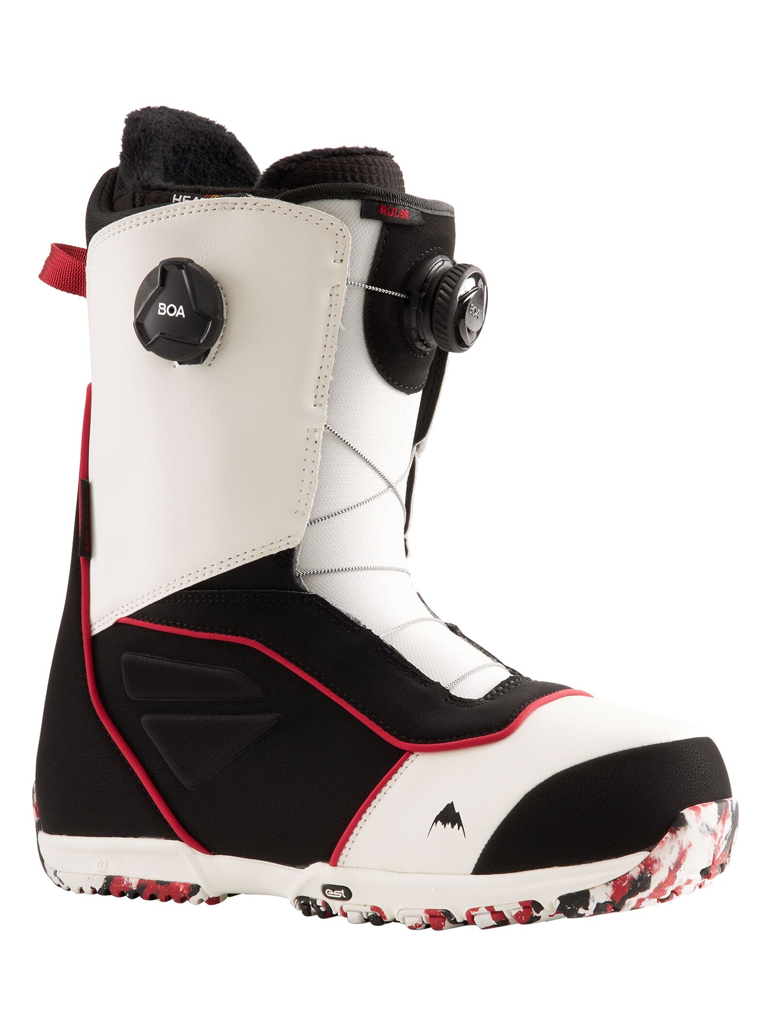 Mens Burton Ruler BOA Snowboard Boots 2025 / White / Black / Red