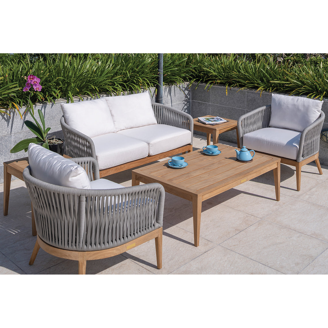 Kingsley Bate Lucia Deep Seating Set Dove Rope / Cloud / Lucia Complete Set