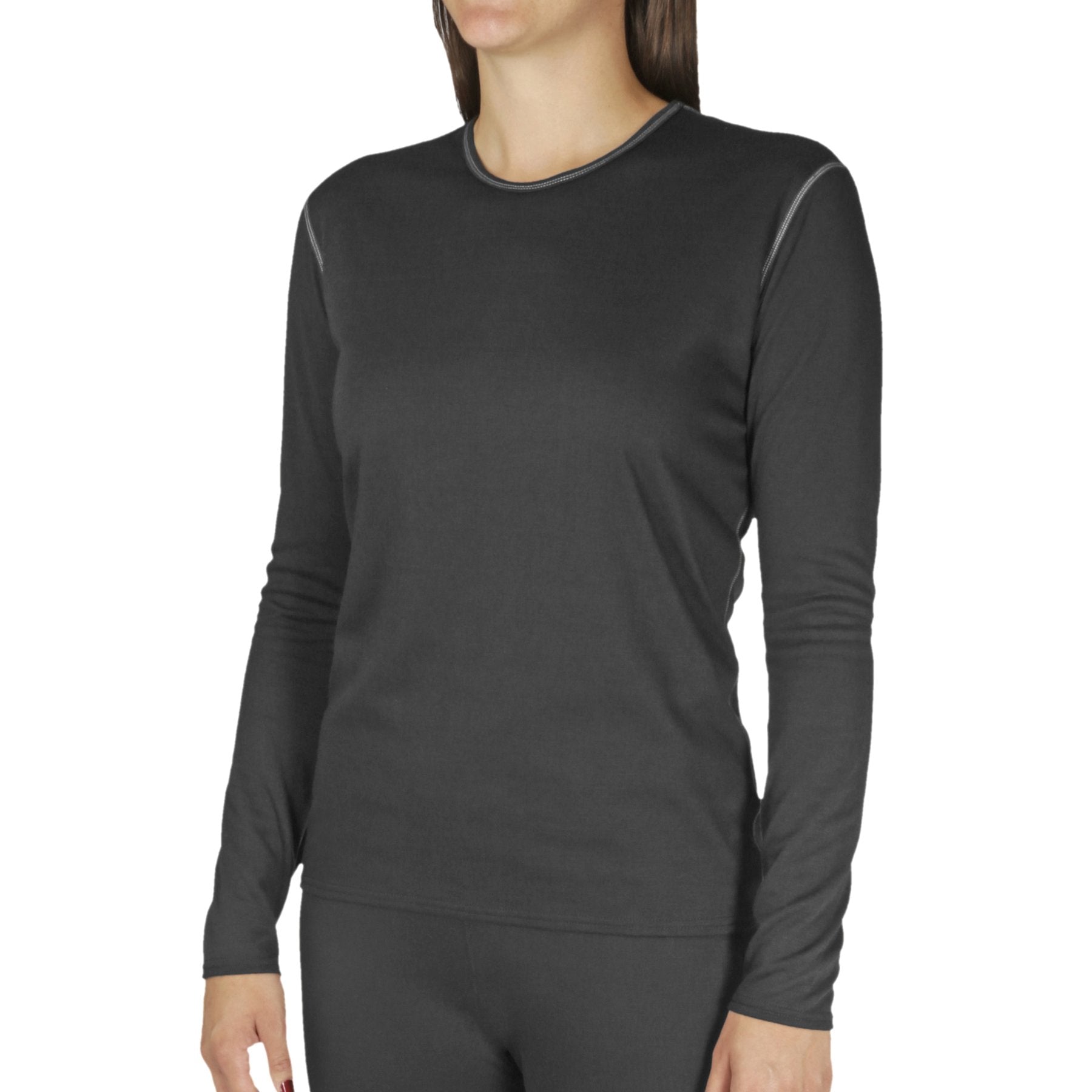 Hot Chillys Womens Crew Bi-Ply (Black)