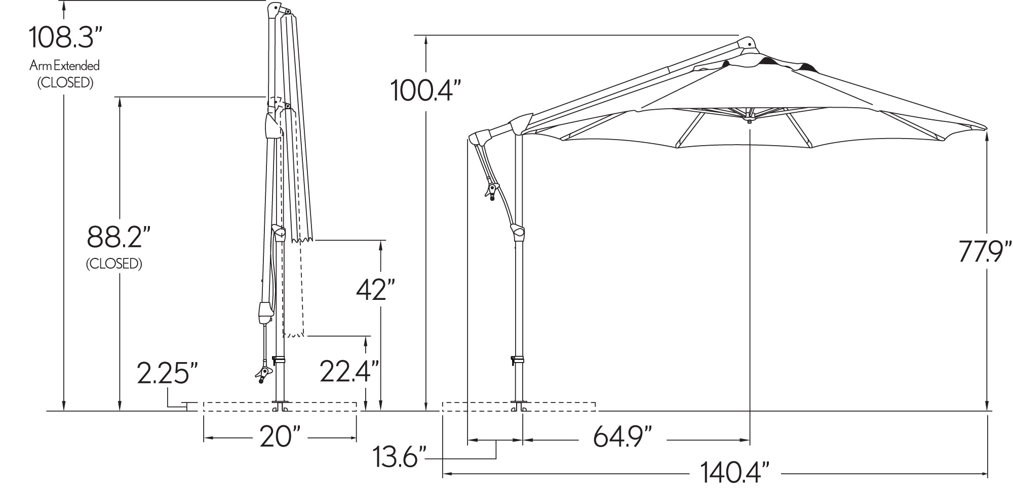 Treasure Garden 10 Cantilever Umbrella