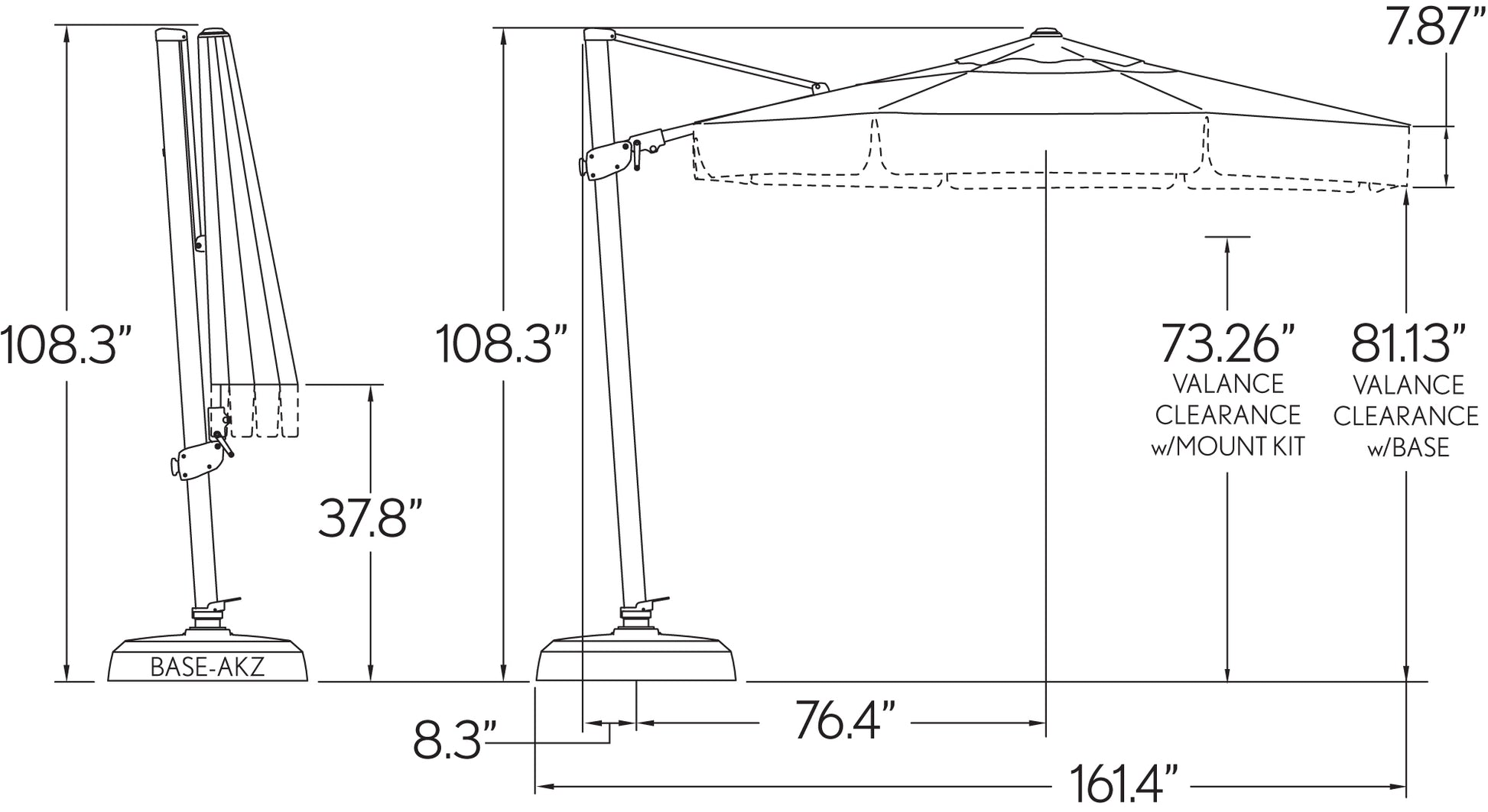 Treasure Garden 11.5 Cantilever Umbrella