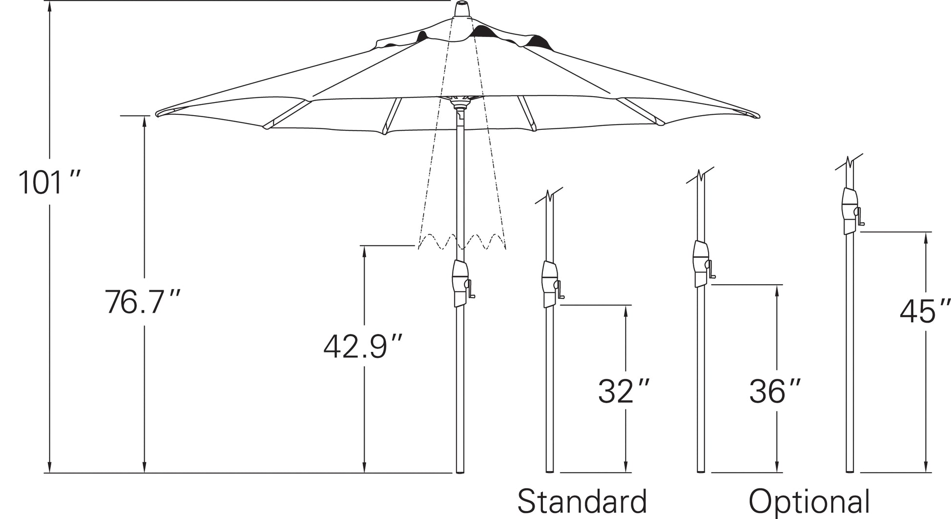 Treasure Garden 9 Auto Tilt Umbrella