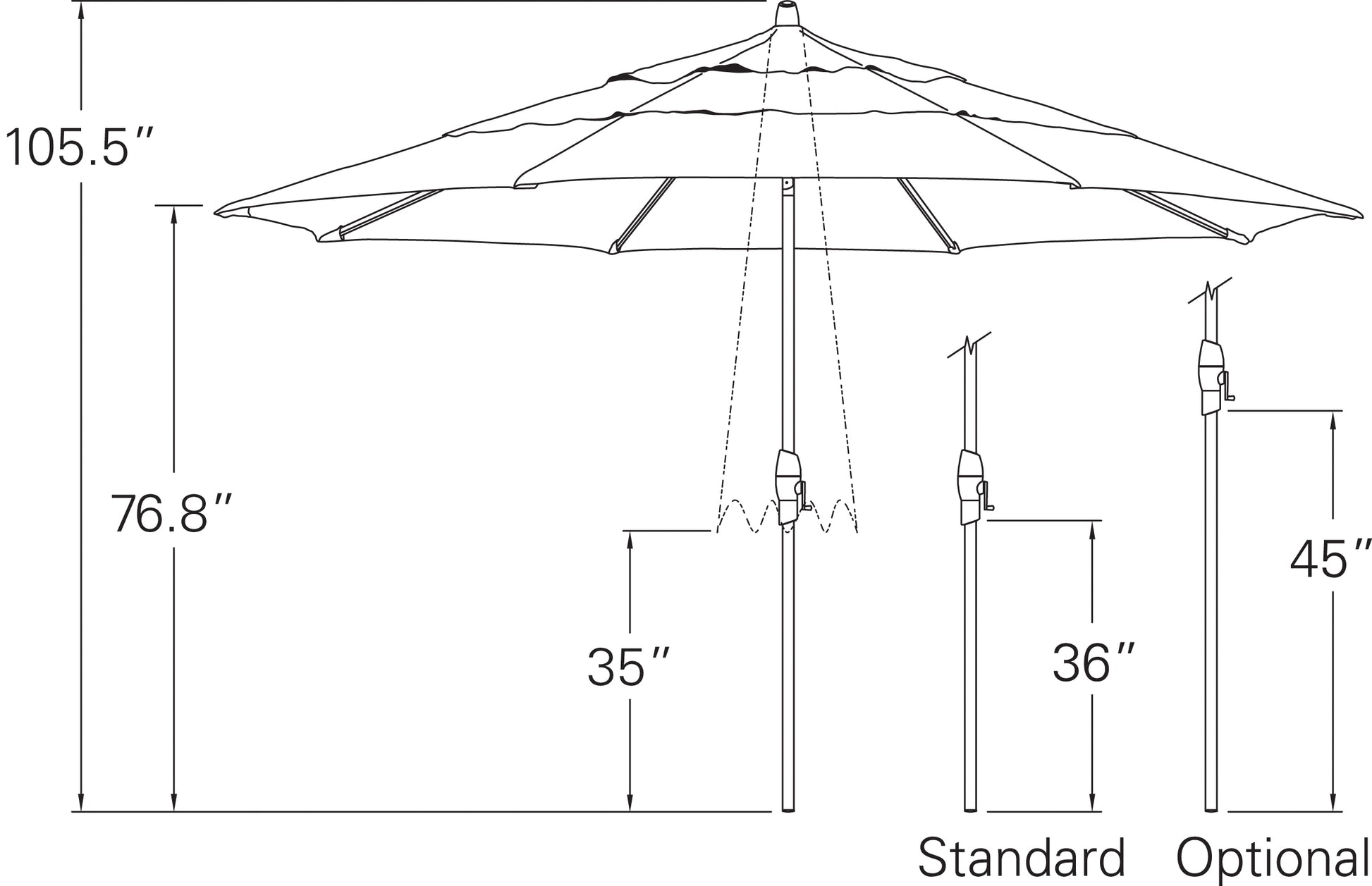 Treasure Garden 11 Auto Tilt Umbrella