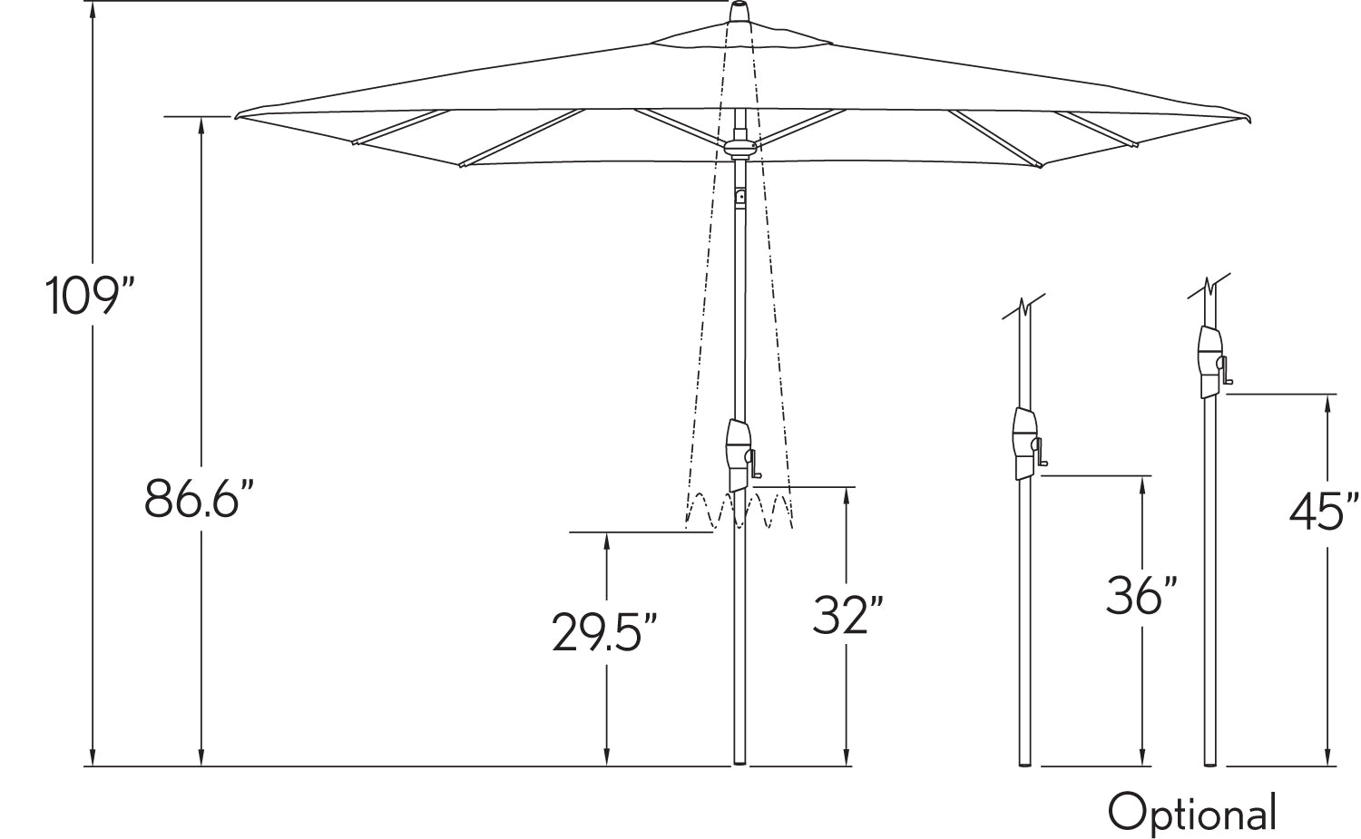 Treasure Garden 8x10 Auto Tilt Umbrella