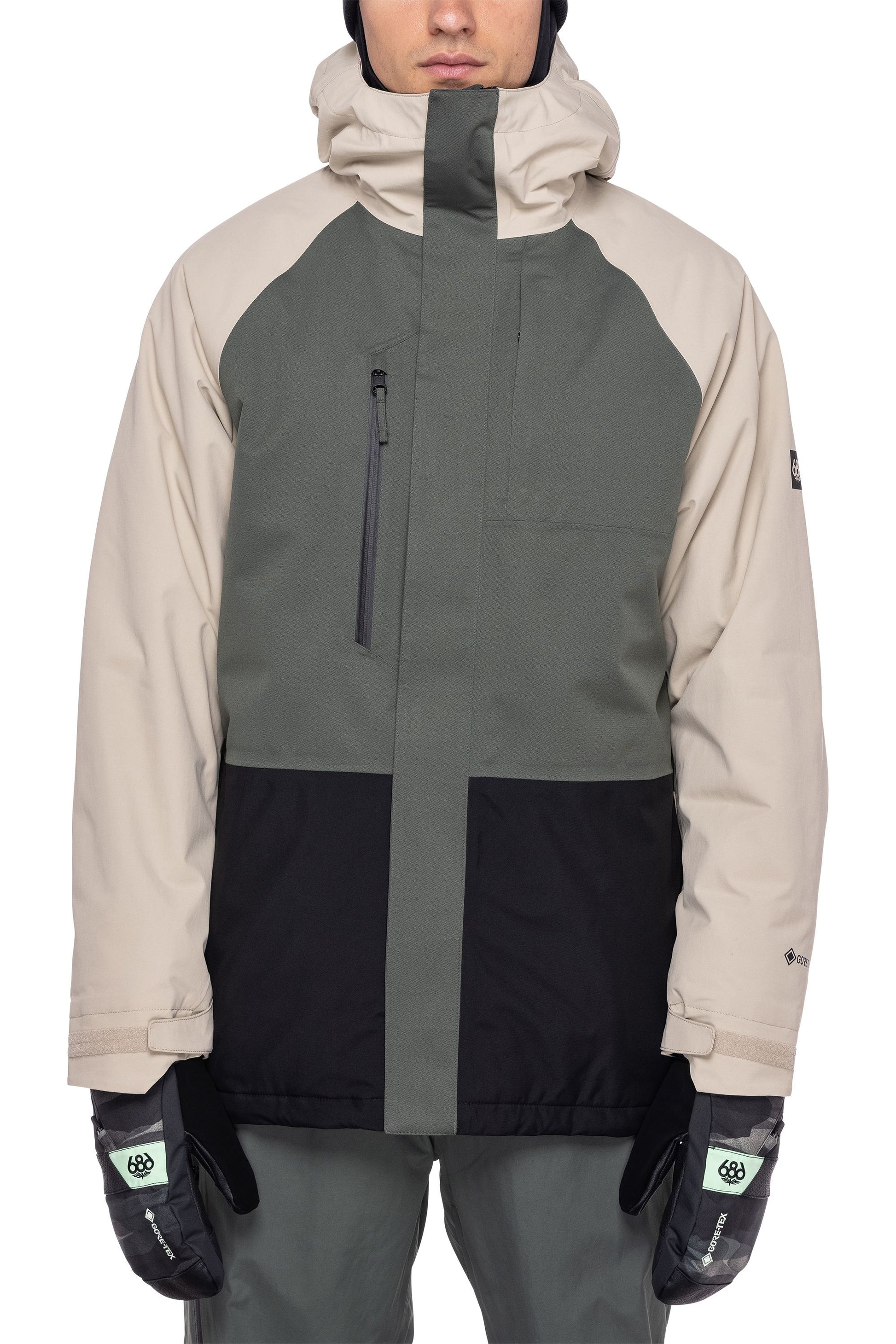 686 Mens Gore-Tex Core Insulated Jacket Putty Colorblock